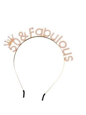 50th & Fabulous headband ~ Party! Bling!